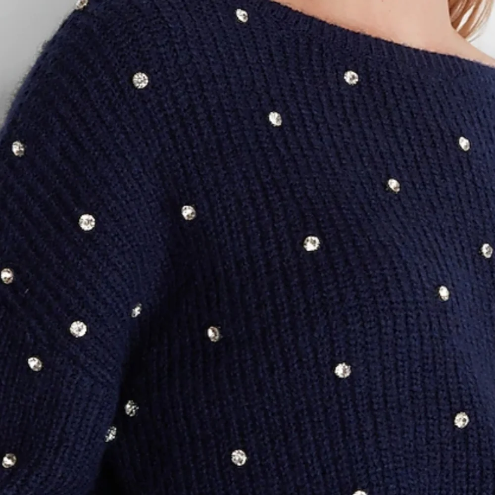 NWT EXPRESS Embellished Twist Sweater - Picture 3 of 8